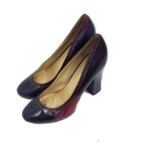 Purple and pink pumps